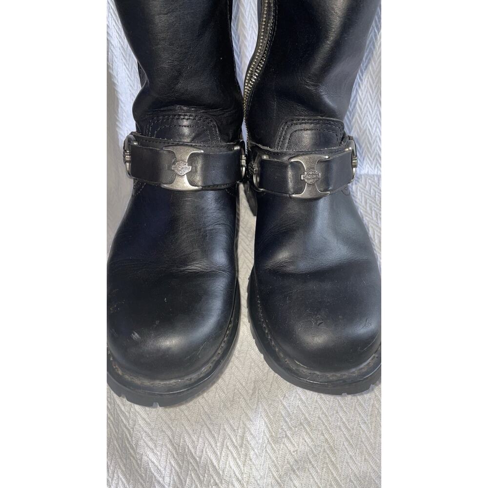 HARLEY DAVIDSON BLACK LEATHER RIDING BOOTS MEN'S 10.5 - Picture 12 of 13